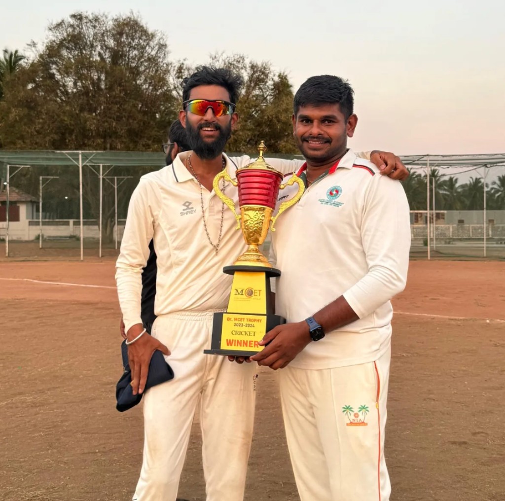 Tournament winners with trophy